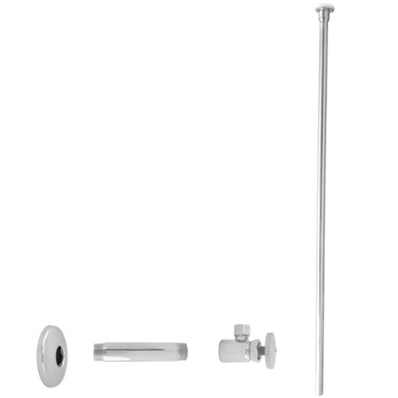 Westbrass Toilet Kit, 1/2" IPS x 3/8" OD x 20" Flat Head in Powder coated White D103KFH-50